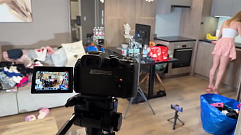 Sexy big boobs girl does a try on haul for halloween but amateur porn director wants a ruined orgasm