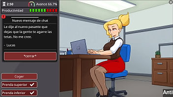 Follada en el trabajo solo quiere sexo y complacer a sus amigos