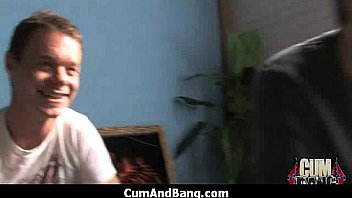 Amazing ebony in gangbang interracial fucking 3