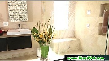 Nuru massage performed by busty japanese babe 28