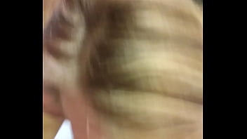 Blonde babe sucks cock