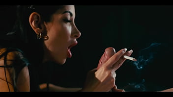 Clea gaultier smoking cigarette horny french brunette with huge fake sexy tits blowing smoke