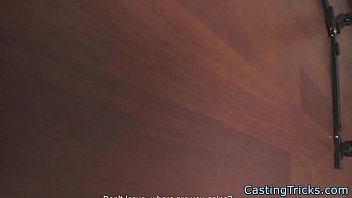 Lovely casting babe strips for the camera