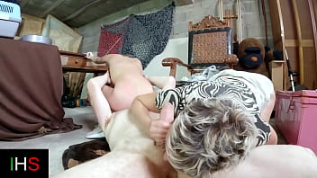 Threesome sex with a slutty blonde girl and a slutty milf