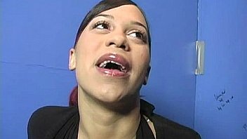 Ebony teen shows off her blowjob skills at gloryhole 14