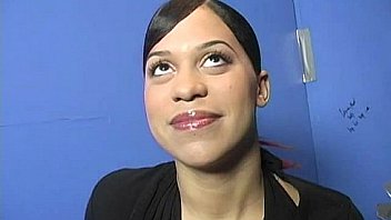 Ebony teen shows off her blowjob skills at gloryhole 14