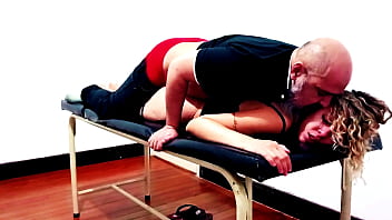 Waxing client gets horny and has sex with the waxer