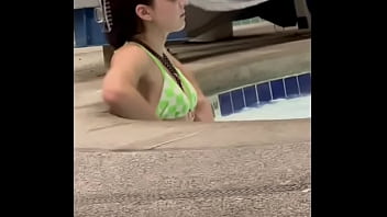 Fucked in hotel public bathroom by random guy from the pool