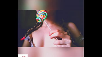 Little hot student licking a lollipop but wondering your cock