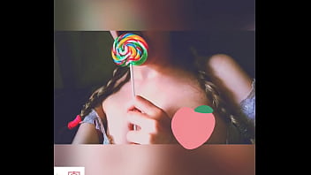 Little hot student licking a lollipop but wondering your cock