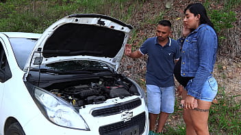 Mechanic repairs a sexy milf's car in exchange for fucking her tommy miller