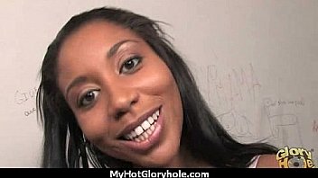 Horny ebony suck the juice from big white gloryhole 19