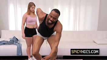 Hot babe pounded rough by a bbc after the workout