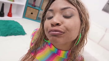 Thick ebony slut gets daped and drinks a lot of piss