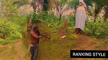 Curvy got fuck while picking some leaf's