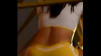 Yellow shorts cameltoe
