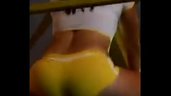Yellow shorts cameltoe