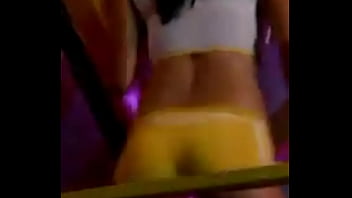 Yellow shorts cameltoe