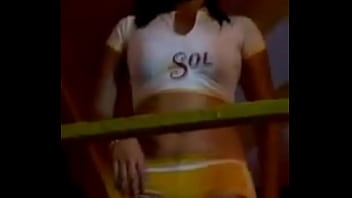 Yellow shorts cameltoe