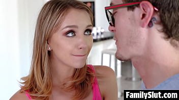 Aurora belle wastes no time pressuring to suck his cock familyslut