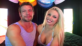 Finger me paint busty blonde babe gets her big tits and pink pussy fucked