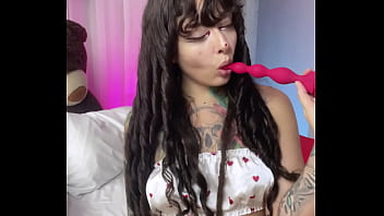 Your girlfriend makes a special video call for valentine's day and plays with her tight ass