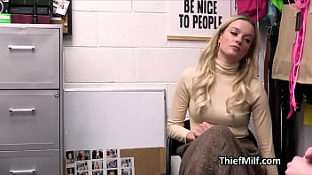 Blonde cougar gets down in order to leave without charges