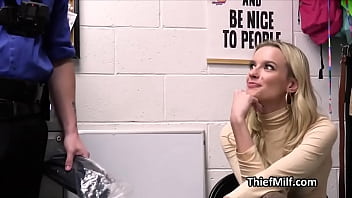 Blonde cougar gets down in order to leave without charges