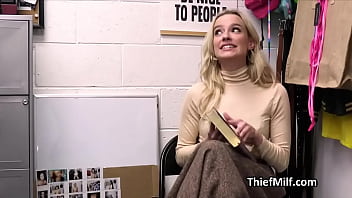 Blonde cougar gets down in order to leave without charges