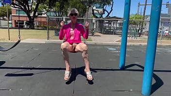 Playing on a swing in kaimuki btw this is not at a school and there was nobody nearby