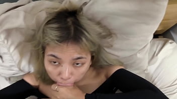 I offer new lingerie to my wife she sucks me off as a reward but doesn't want to swallow my cum