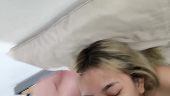 I offer new lingerie to my wife she sucks me off as a reward but doesn't want to swallow my cum