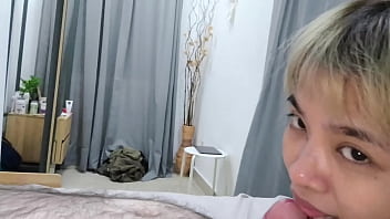 I offer new lingerie to my wife she sucks me off as a reward but doesn't want to swallow my cum