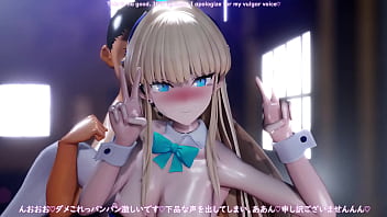 Toki faints with a double peace sign until he climaxes with a piston bunny version