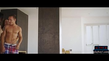 Russian teen brunettes in a very hot threesome fuck