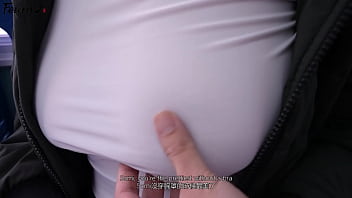 Korea busty girlfriend role playing in black stockings