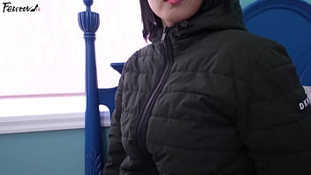 Korea busty girlfriend role playing in black stockings