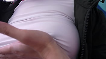 Korea busty girlfriend role playing in black stockings