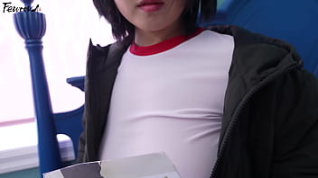 Korea busty girlfriend role playing in black stockings