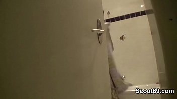 Caught petite step sister in shower and seduce to fuck