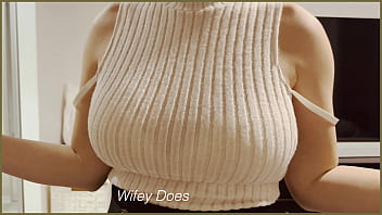 Milf gets her boobs out after work