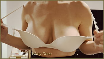 Milf gets her boobs out after work