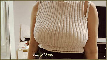 Milf gets her boobs out after work