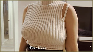 Milf gets her boobs out after work