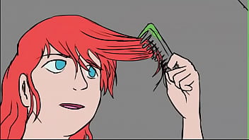 Dibujo rápido de una chica pelirroja desnuda con una toalla