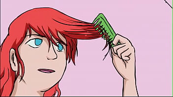 Dibujo rápido de una chica pelirroja desnuda con una toalla