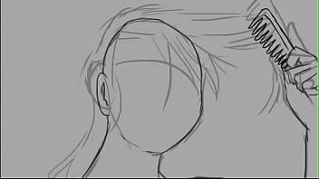 Dibujo rápido de una chica pelirroja desnuda con una toalla