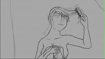 Dibujo rápido de una chica pelirroja desnuda con una toalla Dibujo rápido de una chica pelirroja desnuda con una toalla