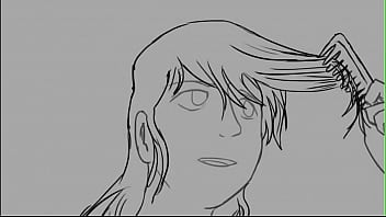 Dibujo rápido de una chica pelirroja desnuda con una toalla