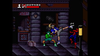 Two gangster babes up spiderman